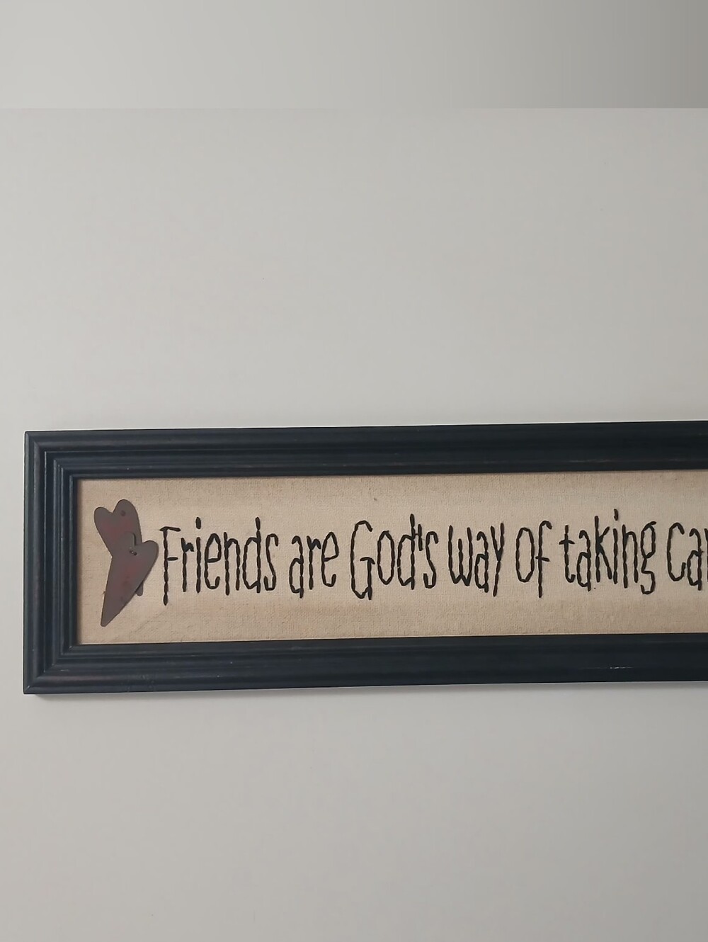 Black Framed "Friends are God's way of taking care" Wall Sign